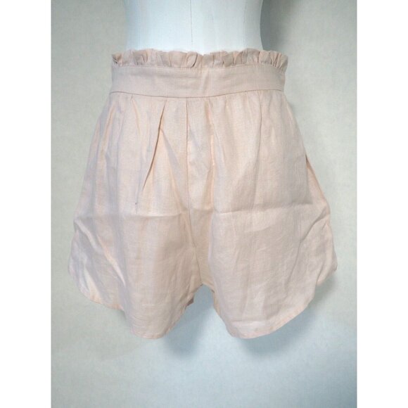 The Femm, Kaiya Rose Pink 100% Linen Shorts $265 NWT! US Size M - Picture 4 of 12